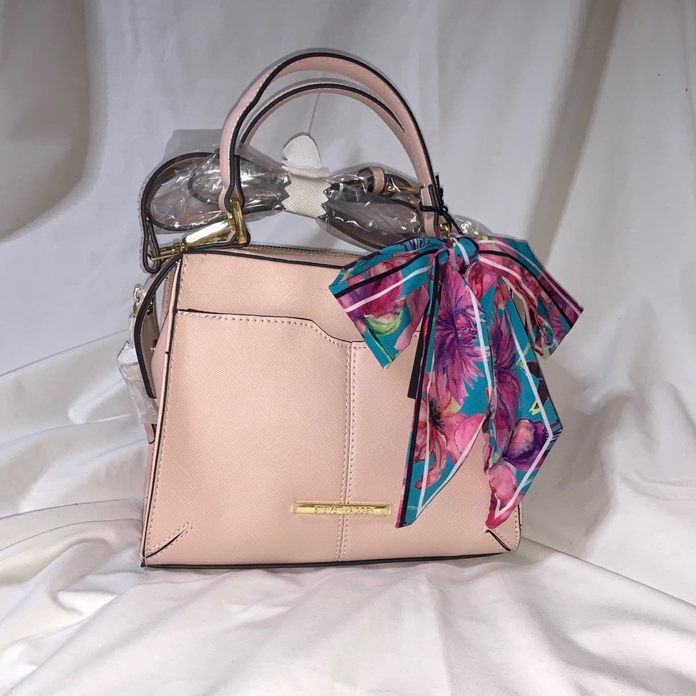Steve Madden Pink Purse with printed scarf